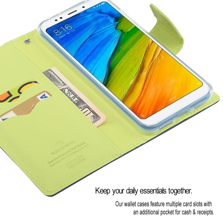 GOOSPERY FANCY DIARY Horizontal Flip PU Leather Case for Xiaomi Redmi 5 Plus, with Holder & Card Slots & Wallet