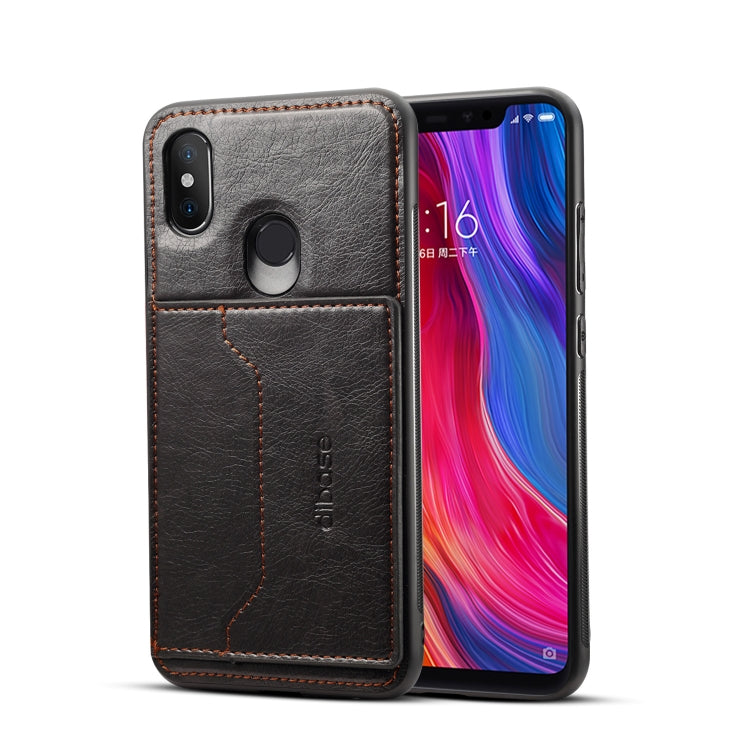 Dibase TPU + PC + PU Crazy Horse Texture Leather Case for Xiaomi Mi 8, with Holder & Card Slots
