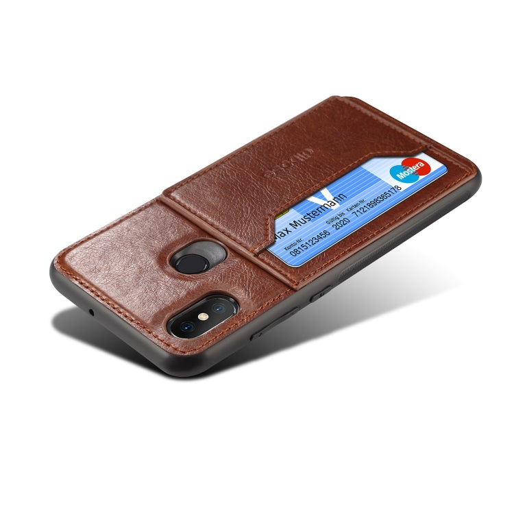 Dibase TPU + PC + PU Crazy Horse Texture Leather Case for Xiaomi Mi 8, with Holder & Card Slots