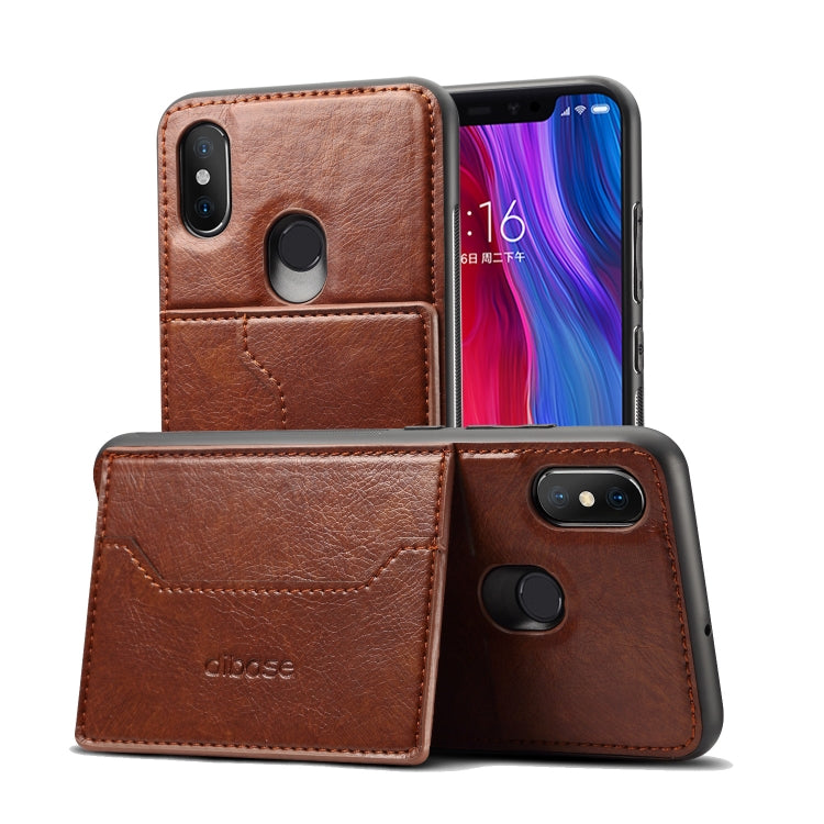 Dibase TPU + PC + PU Crazy Horse Texture Leather Case for Xiaomi Mi 8, with Holder & Card Slots
