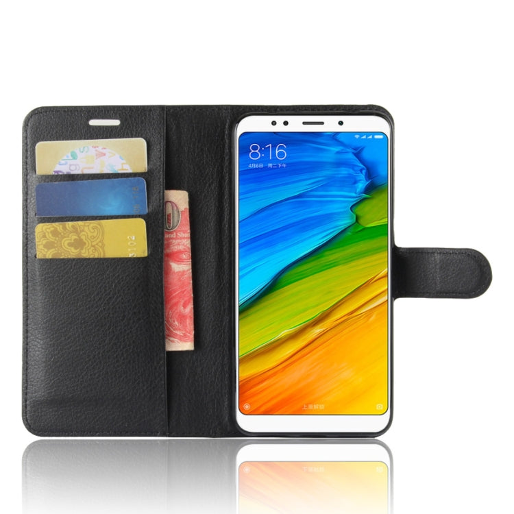 For Xiaomi Redmi 5 Plus Litchi Texture Horizontal Flip Leather Case with Holder & Card Slots & Wallet