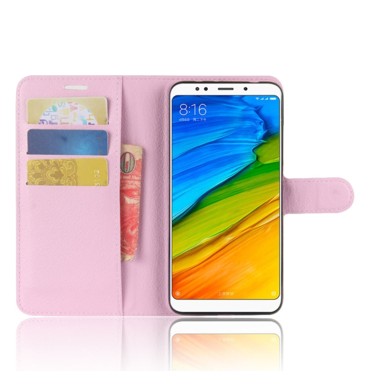 For Xiaomi Redmi 5 Plus Litchi Texture Horizontal Flip Leather Case with Holder & Card Slots & Wallet