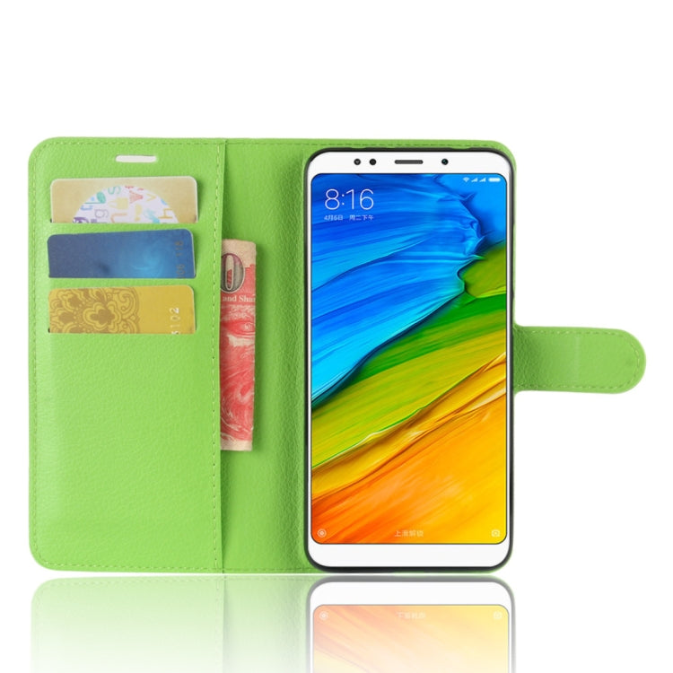 For Xiaomi Redmi 5 Plus Litchi Texture Horizontal Flip Leather Case with Holder & Card Slots & Wallet