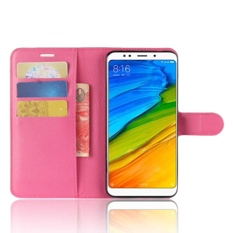 For Xiaomi Redmi 5 Plus Litchi Texture Horizontal Flip Leather Case with Holder & Card Slots & Wallet