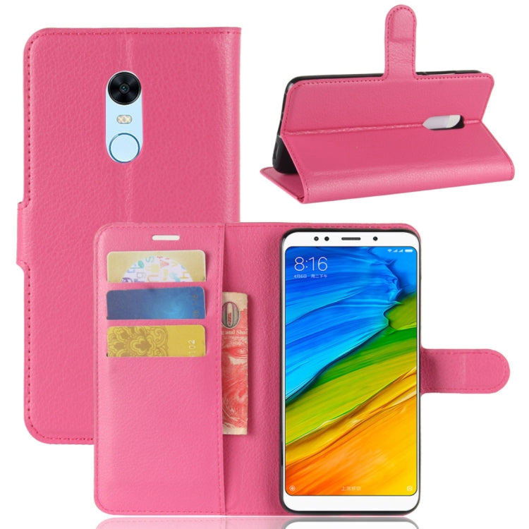 For Xiaomi Redmi 5 Plus Litchi Texture Horizontal Flip Leather Case with Holder & Card Slots & Wallet