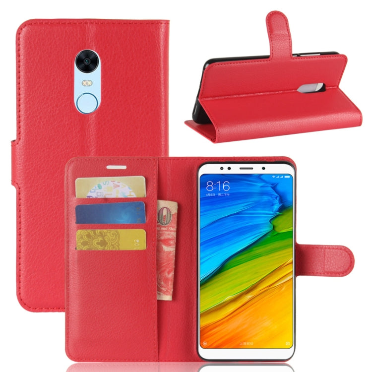 For Xiaomi Redmi 5 Plus Litchi Texture Horizontal Flip Leather Case with Holder & Card Slots & Wallet