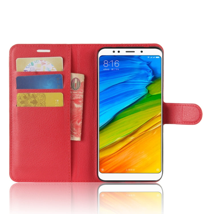 For Xiaomi Redmi 5 Plus Litchi Texture Horizontal Flip Leather Case with Holder & Card Slots & Wallet