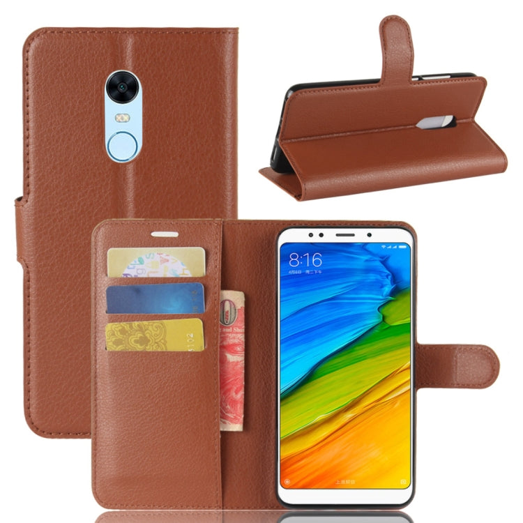 For Xiaomi Redmi 5 Plus Litchi Texture Horizontal Flip Leather Case with Holder & Card Slots & Wallet