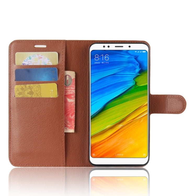 For Xiaomi Redmi 5 Plus Litchi Texture Horizontal Flip Leather Case with Holder & Card Slots & Wallet