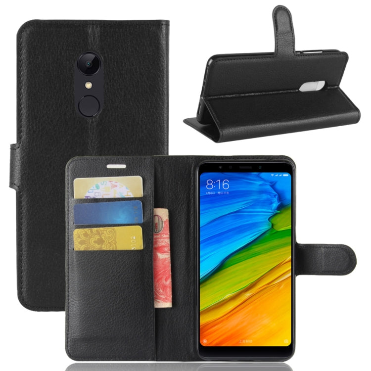 For Xiaomi Redmi 5 Litchi Texture Horizontal Flip Leather Case with Holder & Card Slots & Wallet