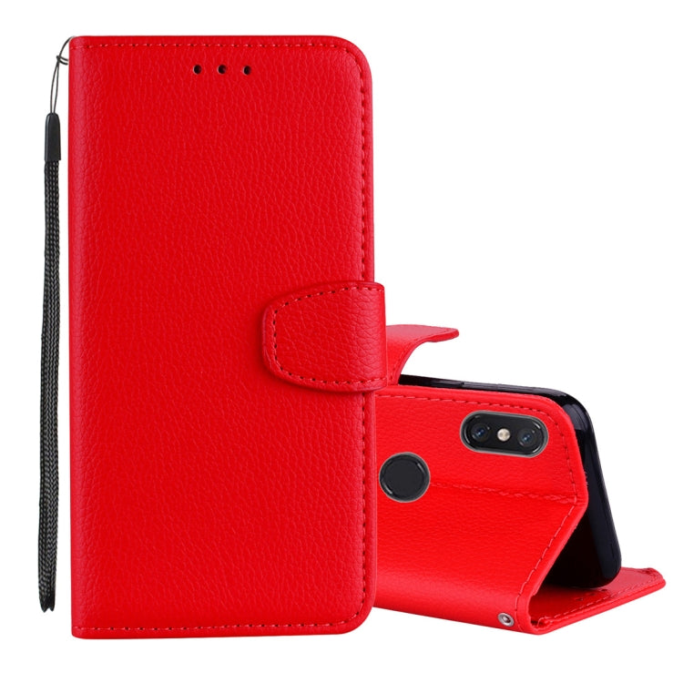 Litchi Texture Horizontal Flip Leather Case for Xiaomi Mi 8 , with Wallet & Holder & Card Slots & Lanyard