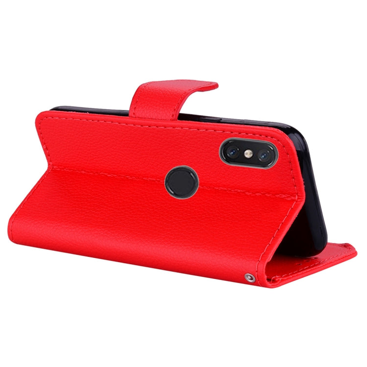 Litchi Texture Horizontal Flip Leather Case for Xiaomi Mi 8 , with Wallet & Holder & Card Slots & Lanyard