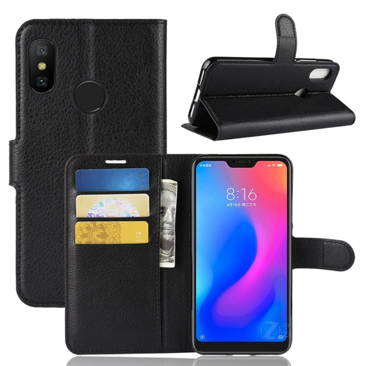 Litchi Texture Horizontal Flip Leather Case for Xiaomi Redmi 6 Pro / Mi A2 Lite, with Wallet & Holder & Card Slots