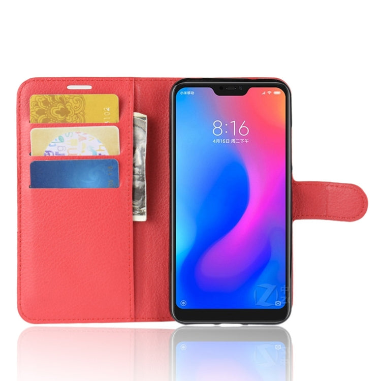 Litchi Texture Horizontal Flip Leather Case for Xiaomi Redmi 6 Pro / Mi A2 Lite, with Wallet & Holder & Card Slots