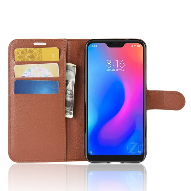 Litchi Texture Horizontal Flip Leather Case for Xiaomi Redmi 6 Pro / Mi A2 Lite, with Wallet & Holder & Card Slots