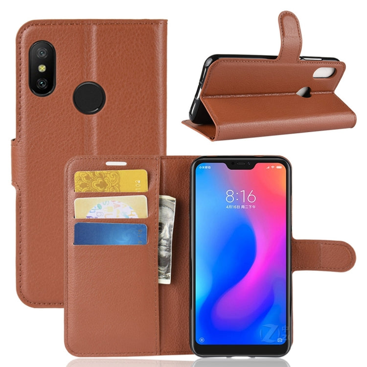 Litchi Texture Horizontal Flip Leather Case for Xiaomi Redmi 6 Pro / Mi A2 Lite, with Wallet & Holder & Card Slots