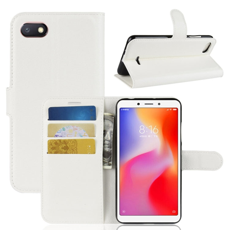 Litchi Texture Horizontal Flip Leather Case for Xiaomi Redmi 6A, with Wallet & Holder & Card Slots