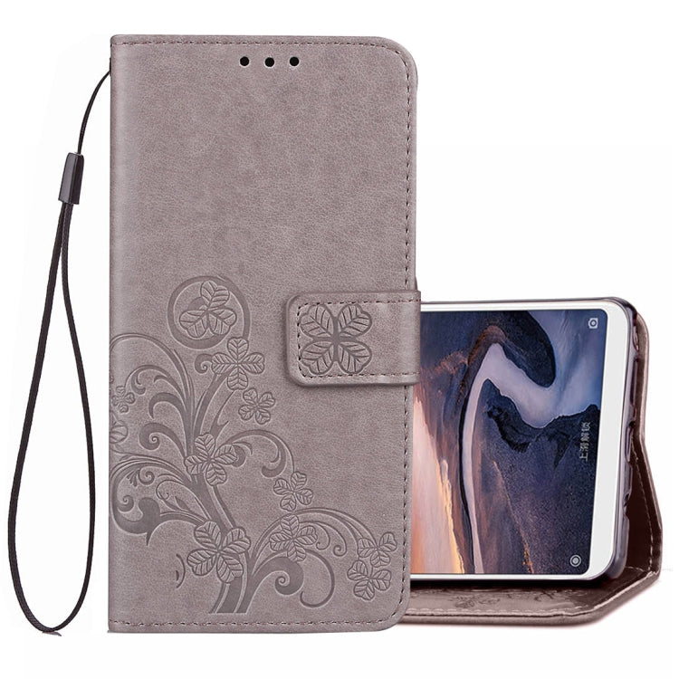 Lucky Clover Pressed Flowers Pattern Leather Case for Xiaomi Mi Max 3, with Holder & Card Slots & Wallet & Hand Strap