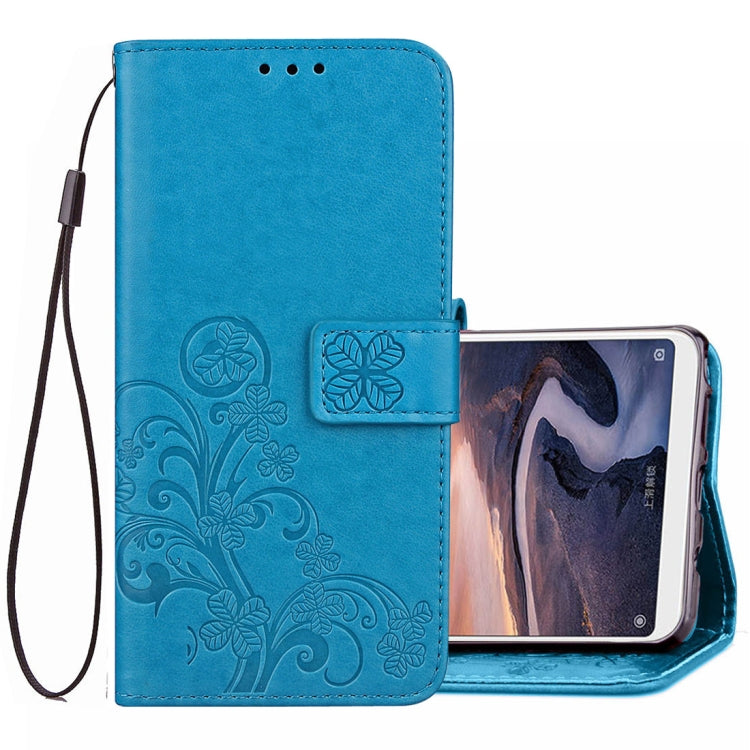 Lucky Clover Pressed Flowers Pattern Leather Case for Xiaomi Mi Max 3, with Holder & Card Slots & Wallet & Hand Strap