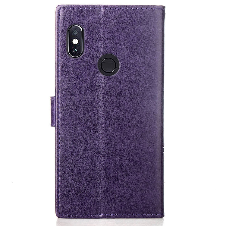 Lucky Clover Pressed Flowers Pattern Leather Case for Xiaomi Mi Max 3, with Holder & Card Slots & Wallet & Hand Strap