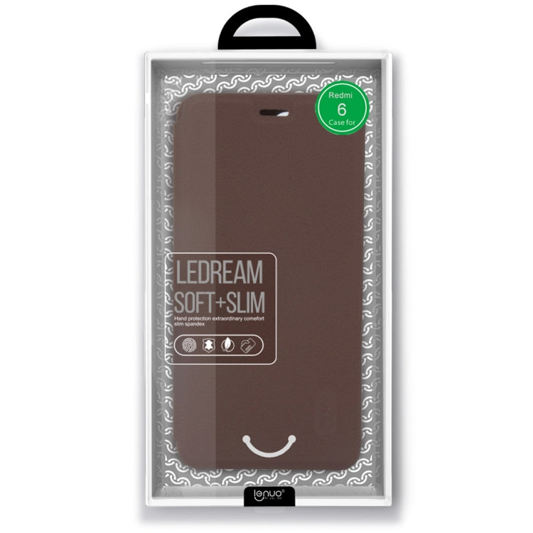 Lenuo Ledream Series Litchi Texture Horizontal Flip PU Leather Case for Xiaomi Redmi 6, with Card Slot