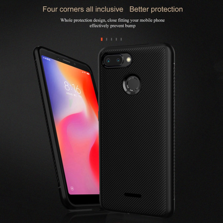 Lenuo Leshen Series Stripe Texture TPU Case for Xiaomi Redmi 6(Black)