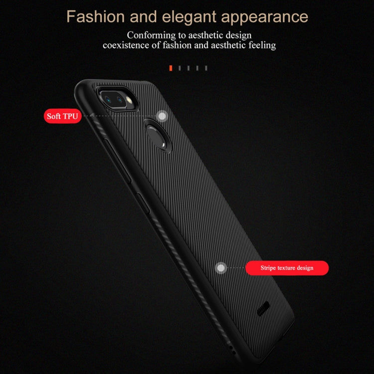 Lenuo Leshen Series Stripe Texture TPU Case for Xiaomi Redmi 6(Black)