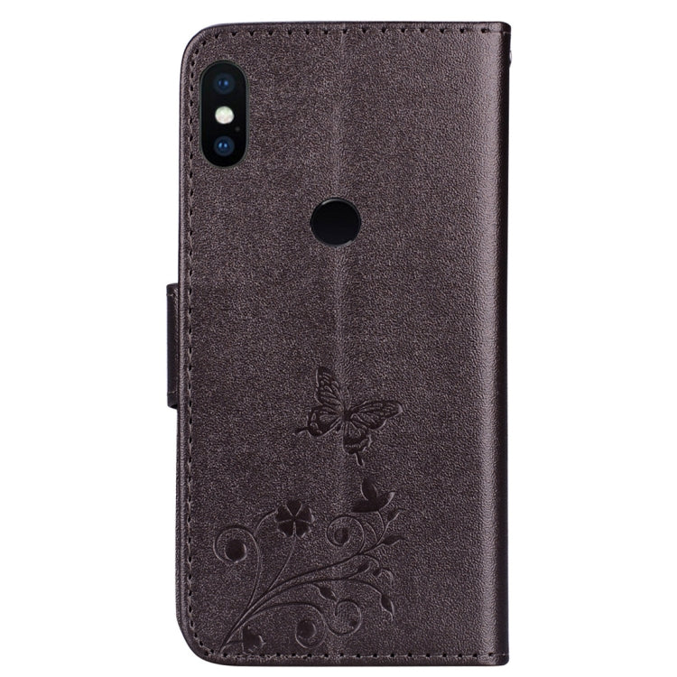 Floral Butterfly Pattern Horizontal Flip Leather Case with Mirror & Card Slot & Holder & Wallet & Lanyard For Xiaomi Redmi 6 Pro