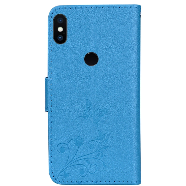 Floral Butterfly Pattern Horizontal Flip Leather Case with Mirror & Card Slot & Holder & Wallet & Lanyard For Xiaomi Redmi 6 Pro