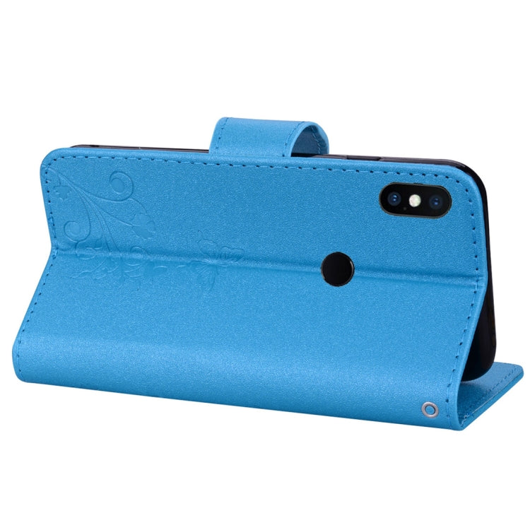 Floral Butterfly Pattern Horizontal Flip Leather Case with Mirror & Card Slot & Holder & Wallet & Lanyard For Xiaomi Redmi 6 Pro