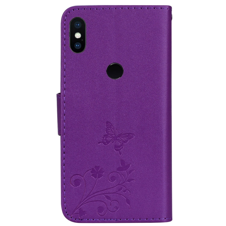 Floral Butterfly Pattern Horizontal Flip Leather Case with Mirror & Card Slot & Holder & Wallet & Lanyard For Xiaomi Redmi 6 Pro
