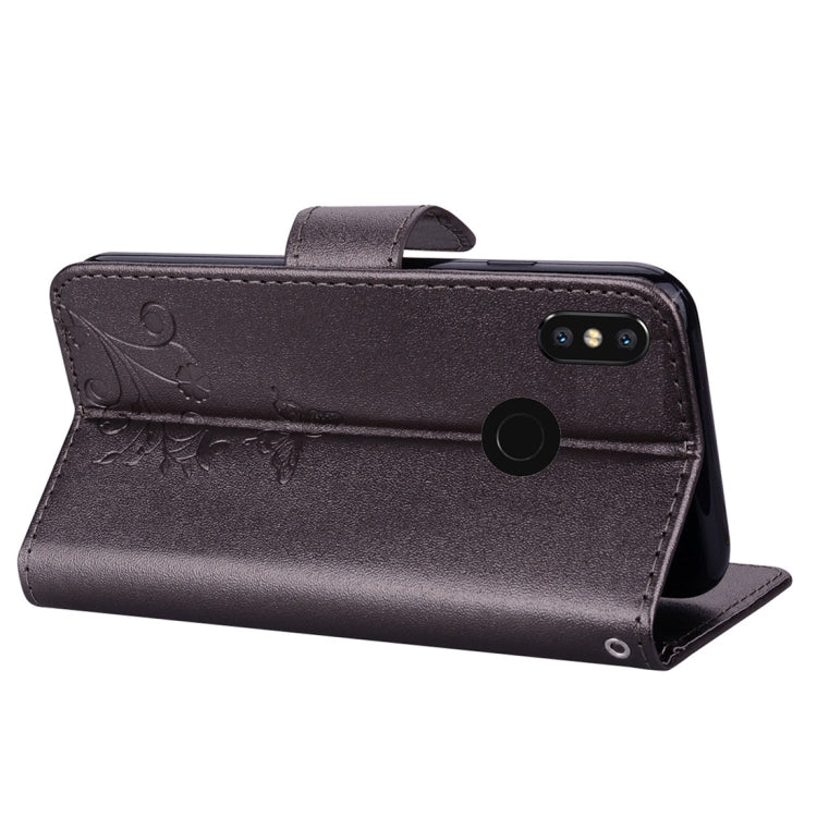 Floral Butterfly Pattern Horizontal Flip Leather Case with Mirror & Card Slot & Holder & Wallet & Lanyard For Xiaomi Mi 8 SE