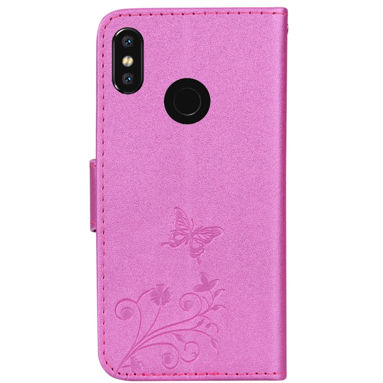 Floral Butterfly Pattern Horizontal Flip Leather Case with Mirror & Card Slot & Holder & Wallet & Lanyard For Xiaomi Mi 8 SE