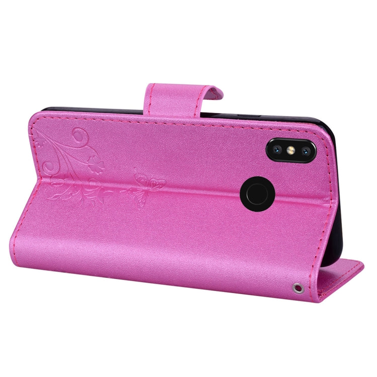 Floral Butterfly Pattern Horizontal Flip Leather Case with Mirror & Card Slot & Holder & Wallet & Lanyard For Xiaomi Mi 8 SE
