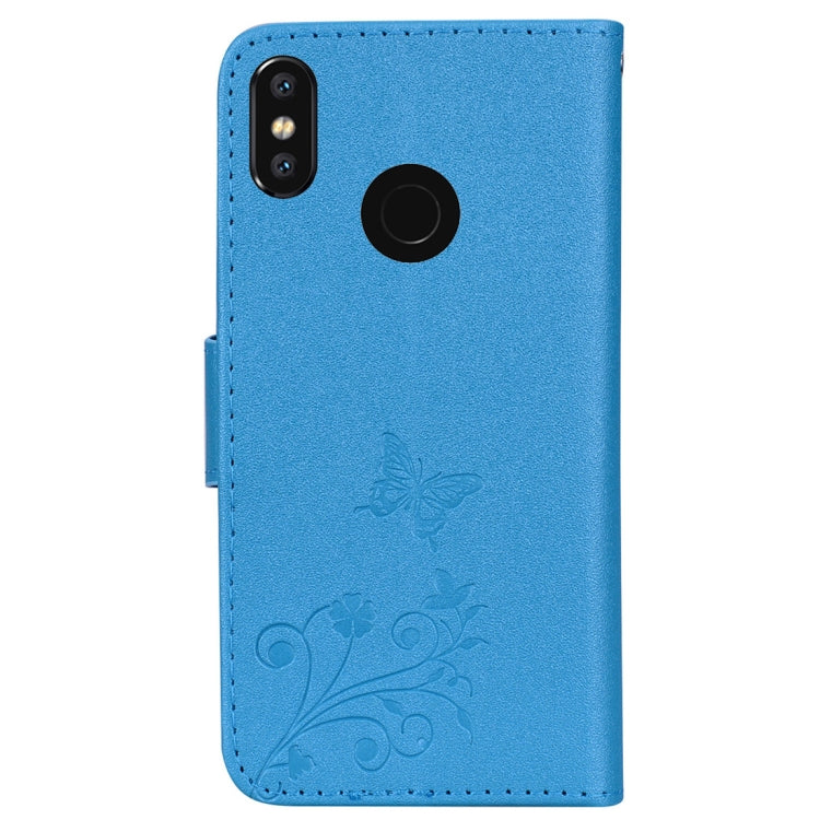 Floral Butterfly Pattern Horizontal Flip Leather Case with Mirror & Card Slot & Holder & Wallet & Lanyard For Xiaomi Mi 8 SE