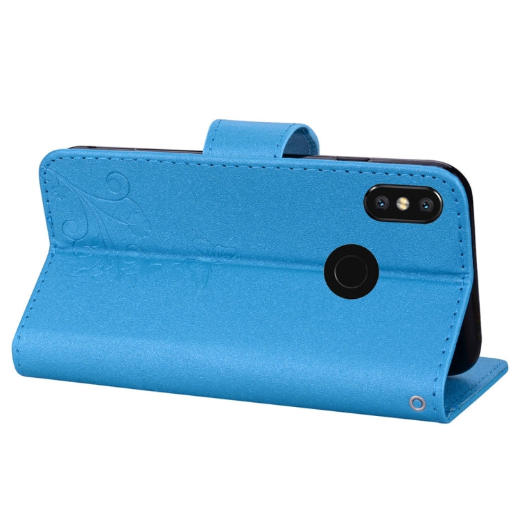 Floral Butterfly Pattern Horizontal Flip Leather Case with Mirror & Card Slot & Holder & Wallet & Lanyard For Xiaomi Mi 8 SE