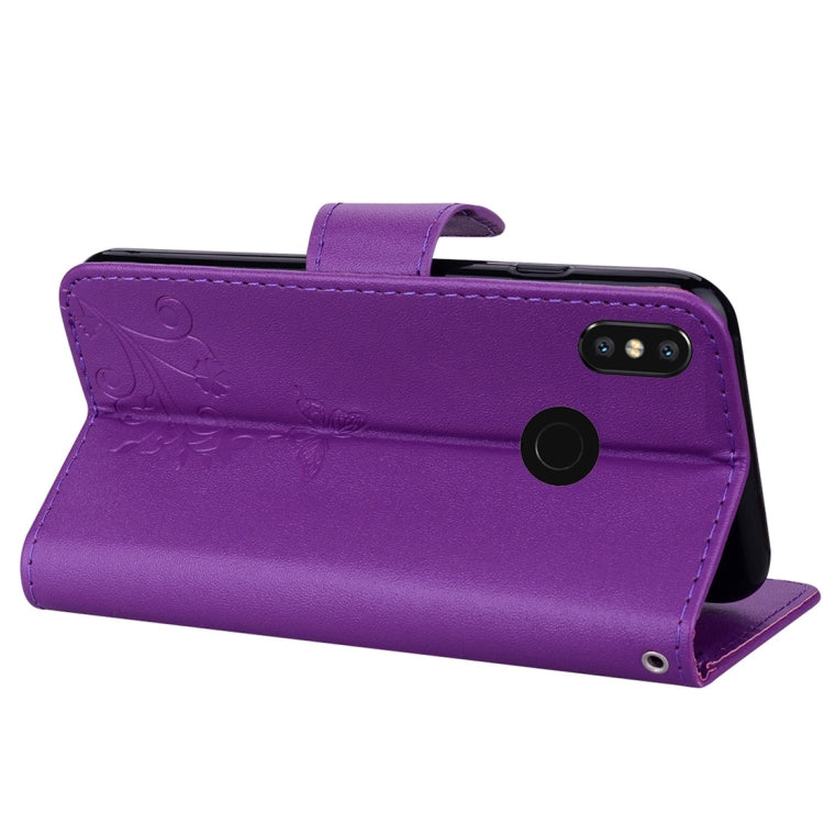 Floral Butterfly Pattern Horizontal Flip Leather Case with Mirror & Card Slot & Holder & Wallet & Lanyard For Xiaomi Mi 8 SE