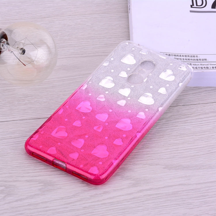 Heart Pattern Diamond Texture TPU Protector Back Cover Case for Xiaomi Redmi 5 Plus