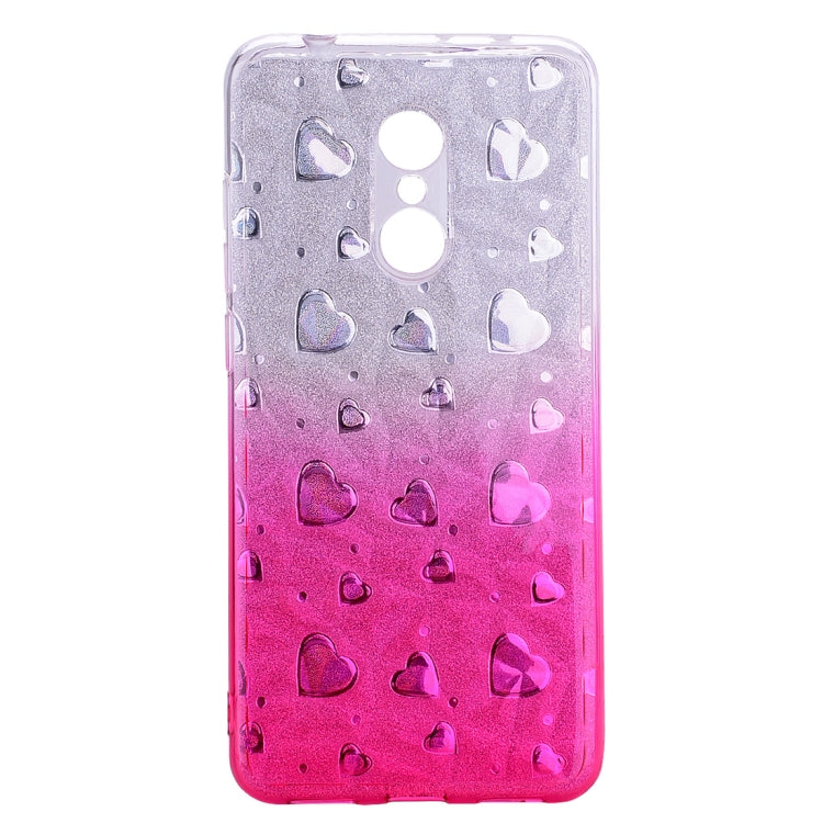 Heart Pattern Diamond Texture TPU Protector Back Cover Case for Xiaomi Redmi 5 Plus