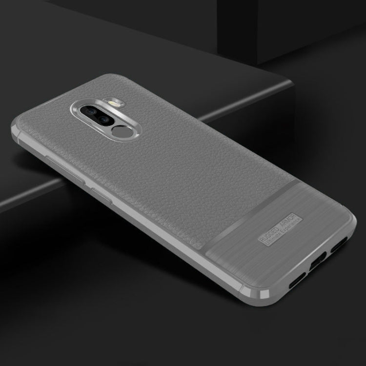 Rugged Armor Litchi Texture Shakeproof TPU Case for Xiaomi POCO F1