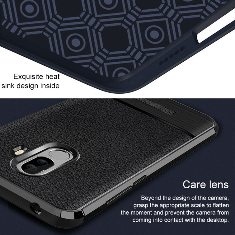 Rugged Armor Litchi Texture Shakeproof TPU Case for Xiaomi POCO F1