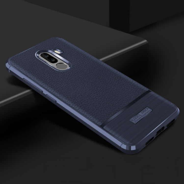 Rugged Armor Litchi Texture Shakeproof TPU Case for Xiaomi POCO F1