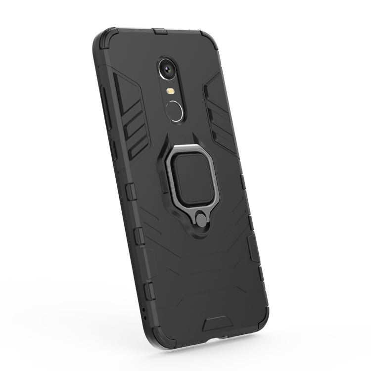 PC + TPU Shockproof Protective Case for Xiaomi Redmi 5 Plus, with Magnetic Ring Holder (Black)