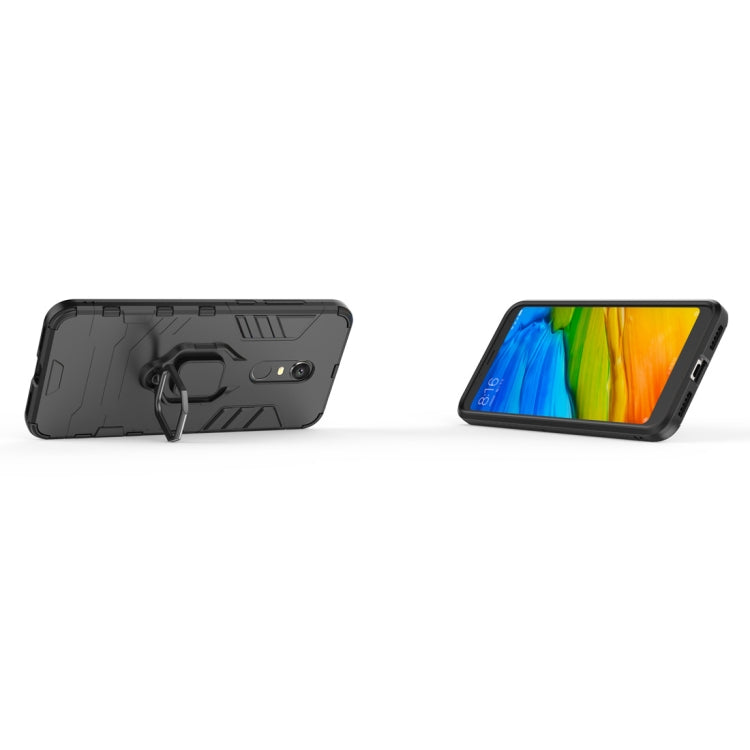 PC + TPU Shockproof Protective Case for Xiaomi Redmi 5 Plus, with Magnetic Ring Holder (Black)