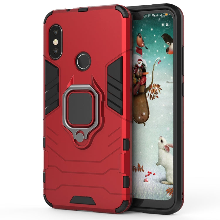 PC + TPU Shockproof Protective Case for Xiaomi Redmi 6 Pro / MI A2 lite, with Magnetic Ring Holder