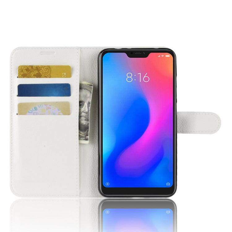 Litchi Texture Horizontal Flip PU Leather Case for Xiaomi Redmi Note 6, with Holder & Card Slots & Wallet