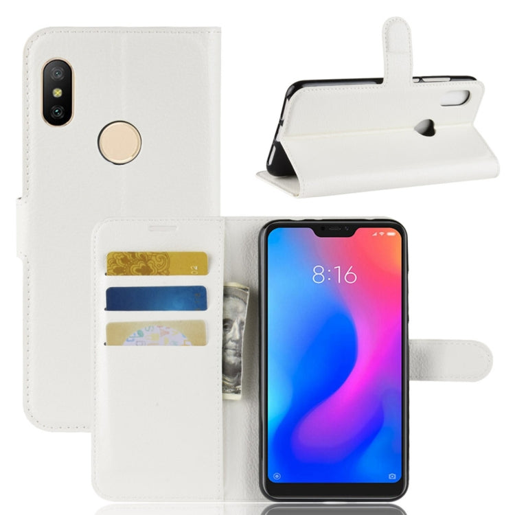 Litchi Texture Horizontal Flip PU Leather Case for Xiaomi Redmi Note 6, with Holder & Card Slots & Wallet