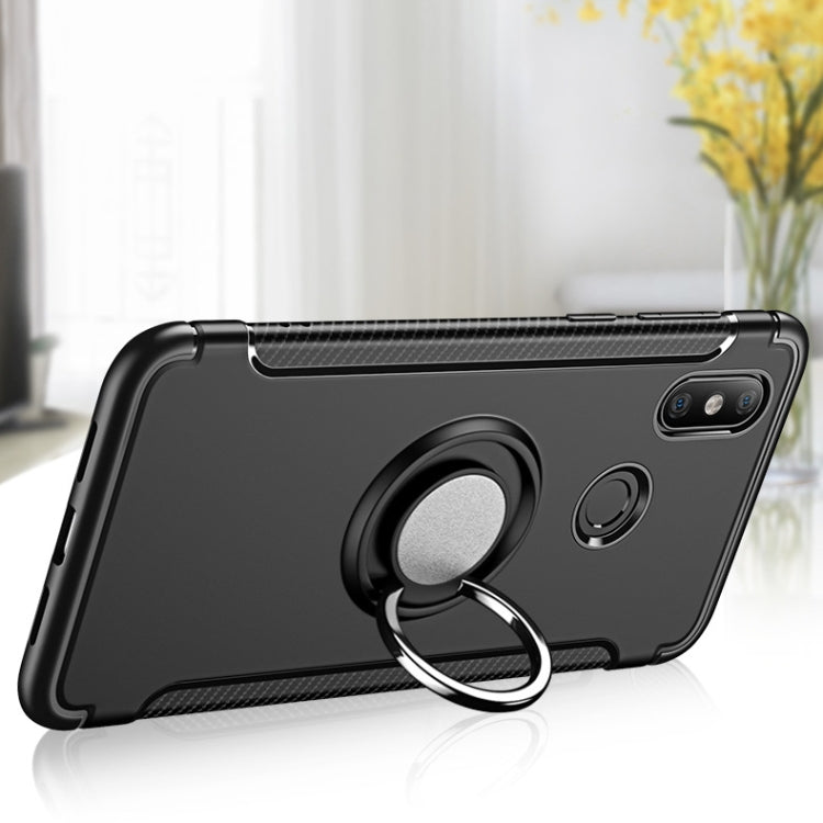 Magnetic 360 Degree Rotation Ring Holder Armor Protective Case for Xiaomi Redmi Note 6 Pro