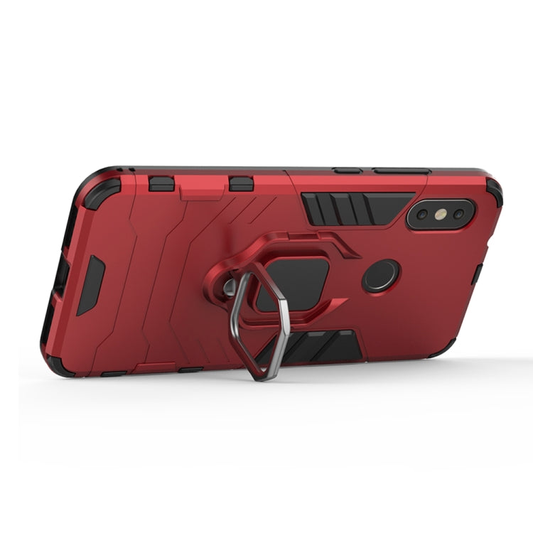 PC + TPU Shockproof Protective Case with Magnetic Ring Holder for Xiaomi Redmi Note 6 Pro (Red)
