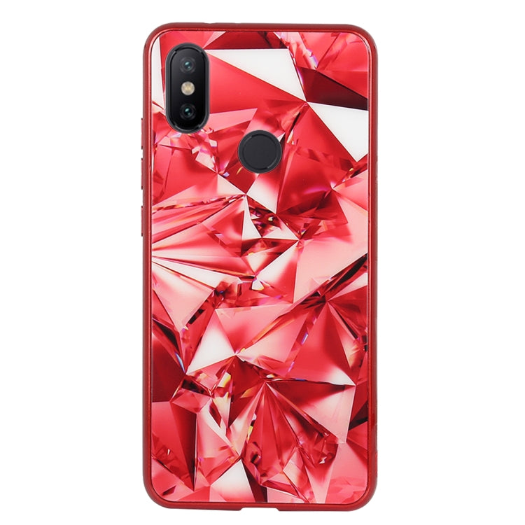 Diamond Texture Electroplating TPU + Tempered Glass Case for Xiaomi Mi 6X / A2